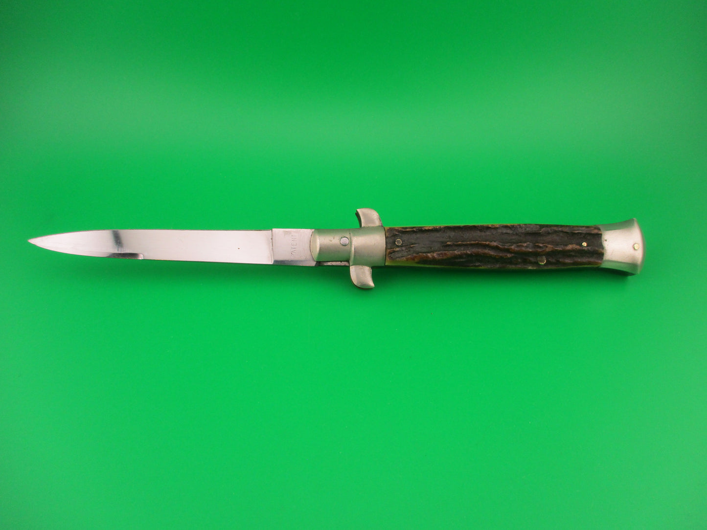 INOX PATENT 22cm Italian BoBc Stiletto Stag 1960s vintage automatic knife