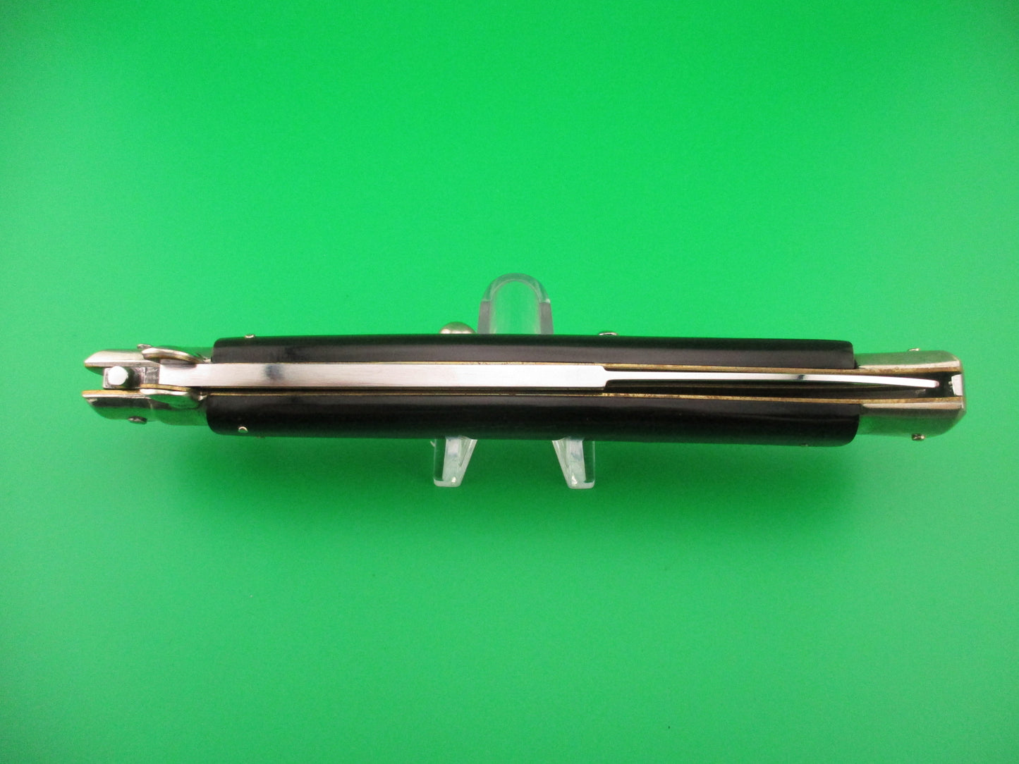 AGA CAMPOLIN 33cm Italian Picklock Stiletto Brown streaked horn NOS automatic knife