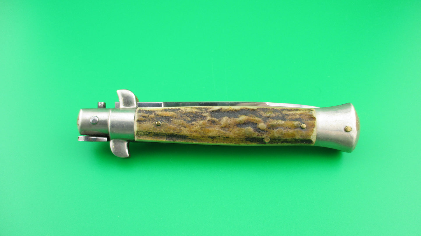 C. Jul Herbertz 21cm Italian Transitional Stiletto Stag Vintage 1960s automatic knife