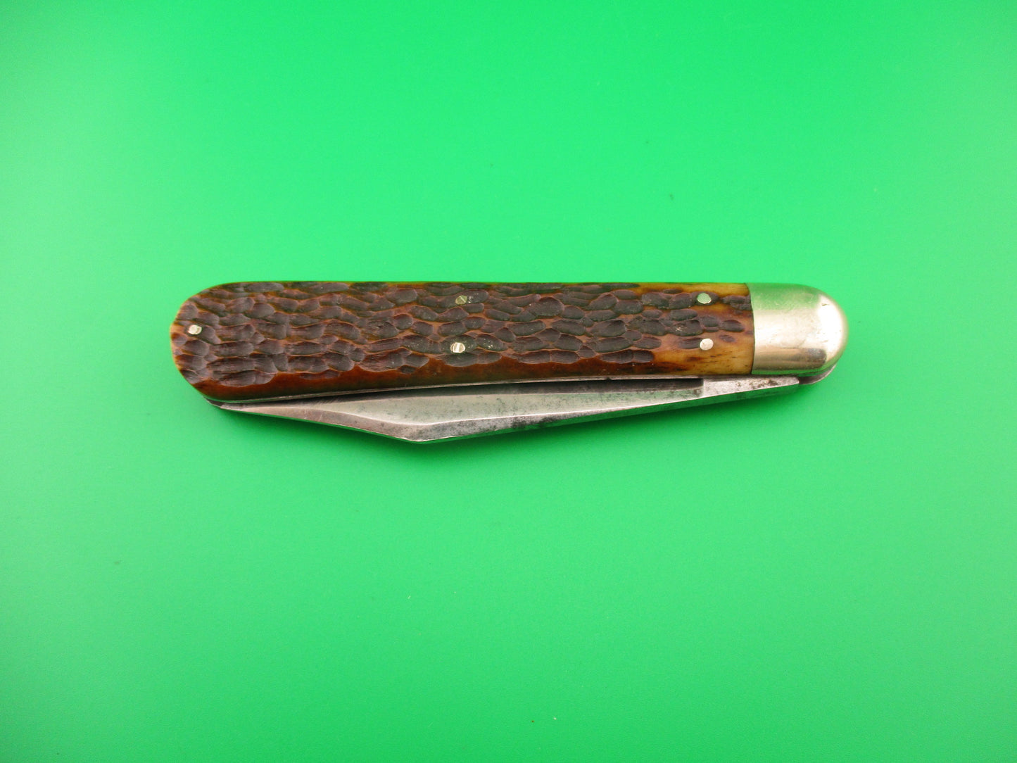 Press Button Knife Co #1000 INVINCIBLE antique switchblade knife good etch