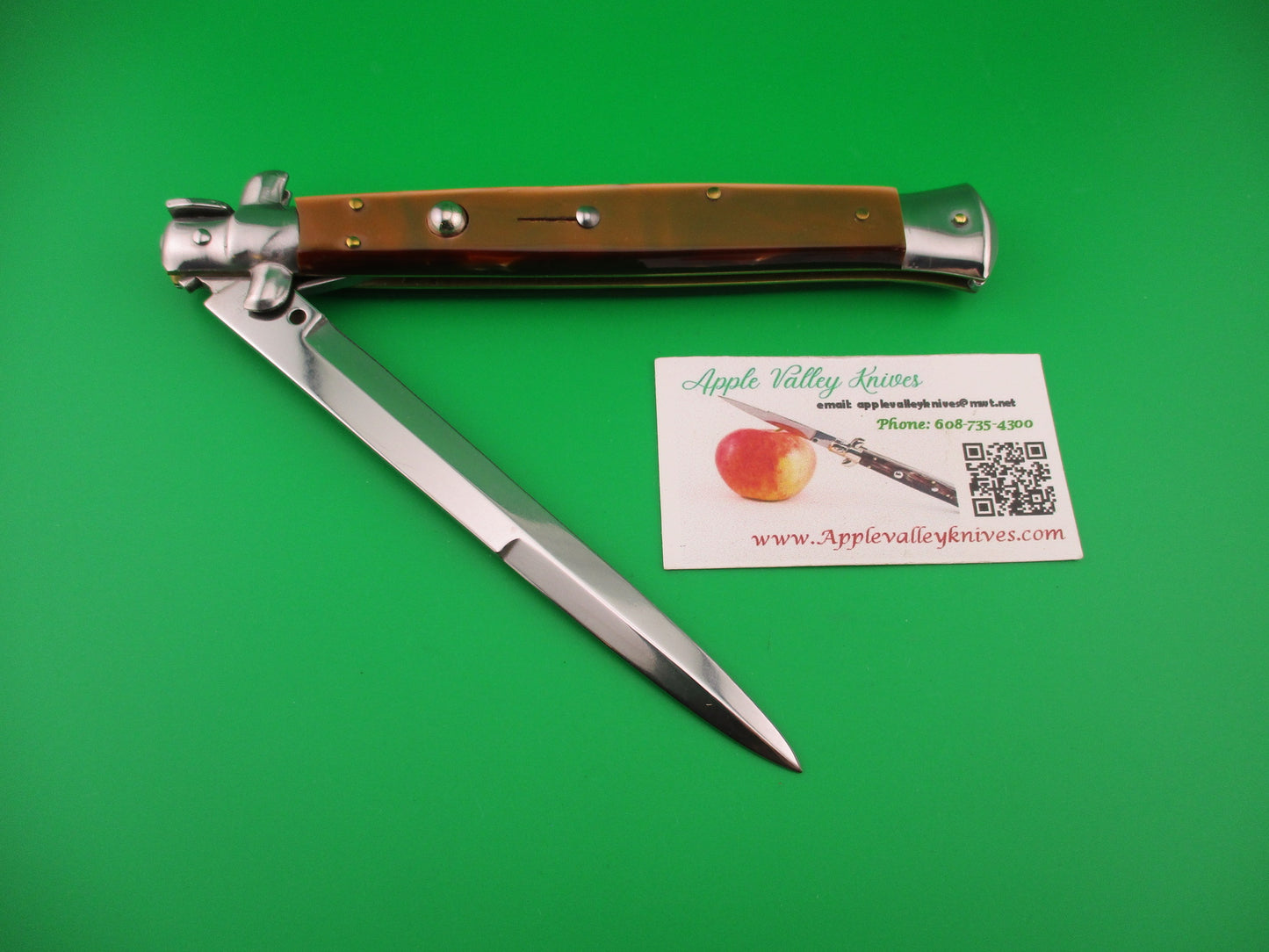 STILETTO ITALY 33cm Italian Swivel bolster Bayonet Copper Acrylic automatic knife