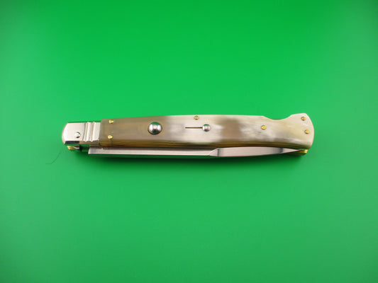 D.M. Dolphin 28cm Italian SHARK Bayonet lockback Honey & Cream automatic knife 5mm
