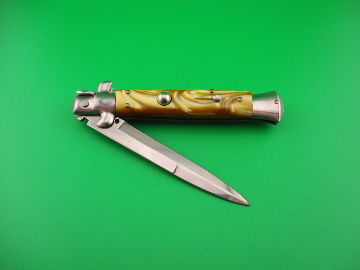 Sterile 22cm Italian Swivel bolster Gold Krinite bayonet automatic knife