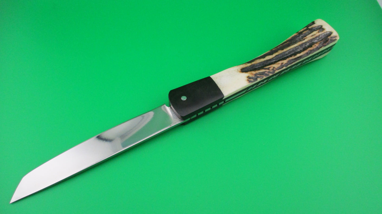 Huck Custom Stag Tanto Limited production #12 of 100 automatic knife