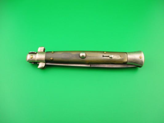 Latama ITALY 28cm Italian Picklock Vintage 1950s Green Horn Bayonet automatic knife