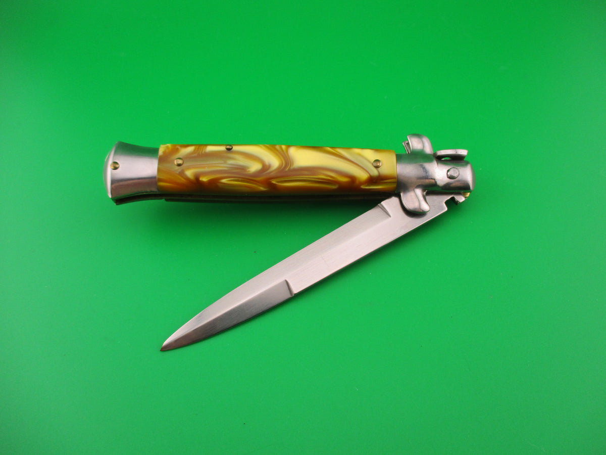 Sterile 22cm Italian Swivel bolster Gold Krinite bayonet automatic knife
