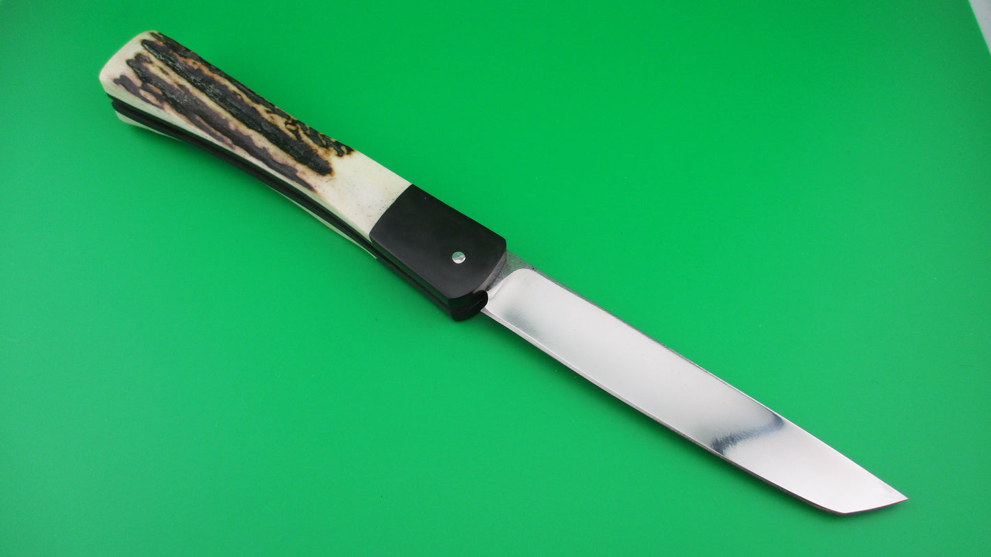 Huck Custom Stag Tanto Limited production #12 of 100 automatic knife