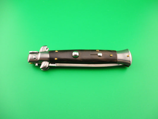 FRANK B 23cm Italian Dagger Stiletto horn swivel bolster automatic knife