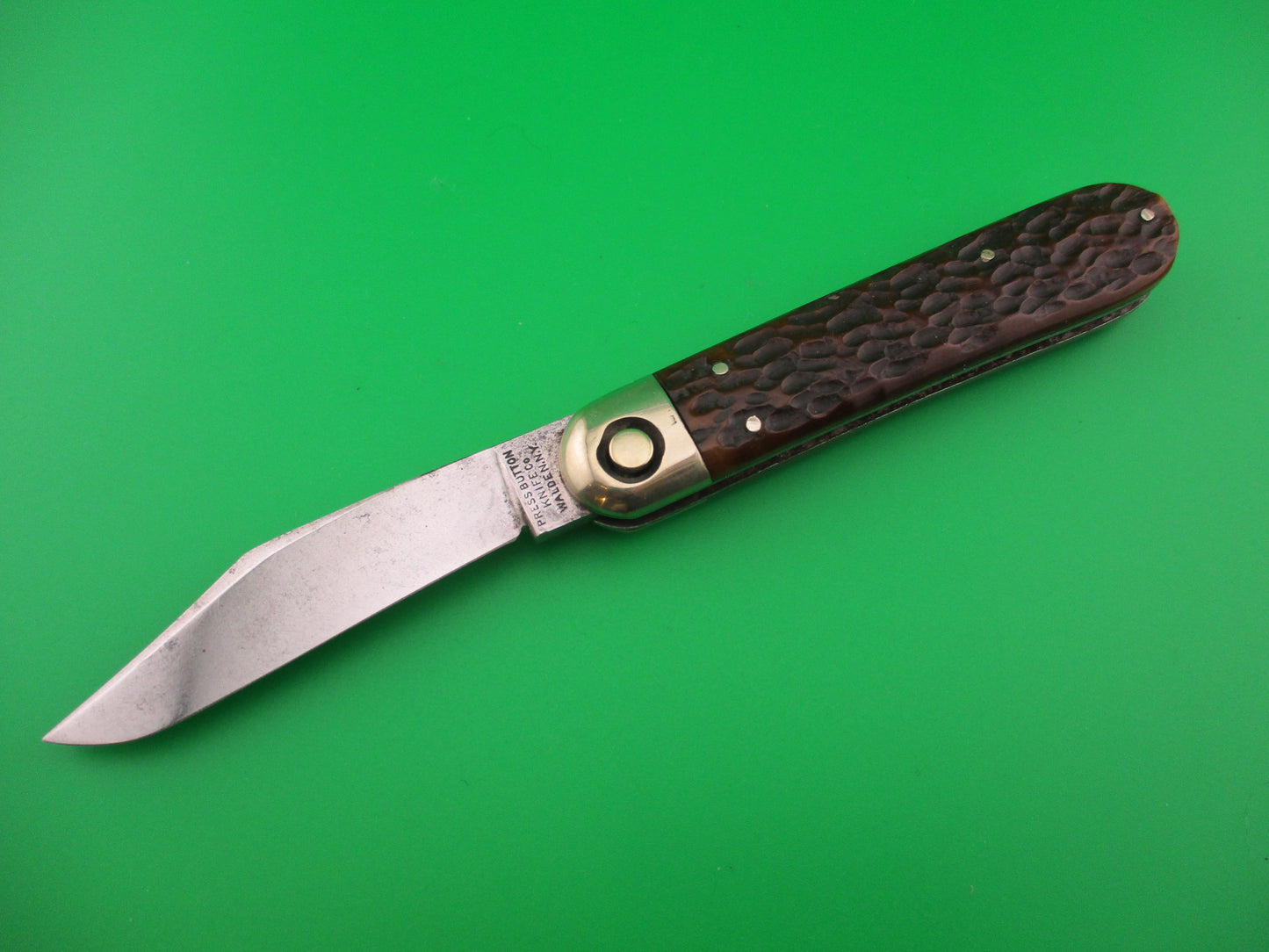 Press Button Knife Co Business model antique automatic knife w ETCH