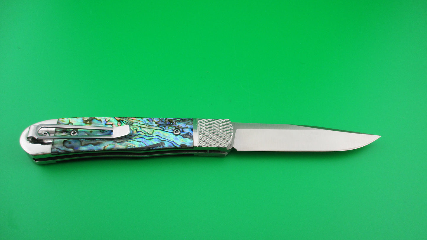 Cobratec Trapper Abalone 7 3/8" Bolster Release Automatic knife NIB CTTHRABA154CM