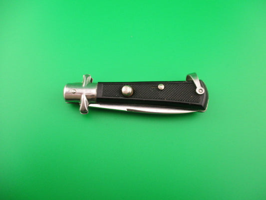 INOX 19cm French BOBC Crossguard Black Checkered vintage automatic knife