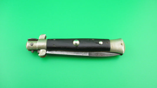 Sterile 21cm Italian Picklock Vintage 1950s Black horn automatic knife