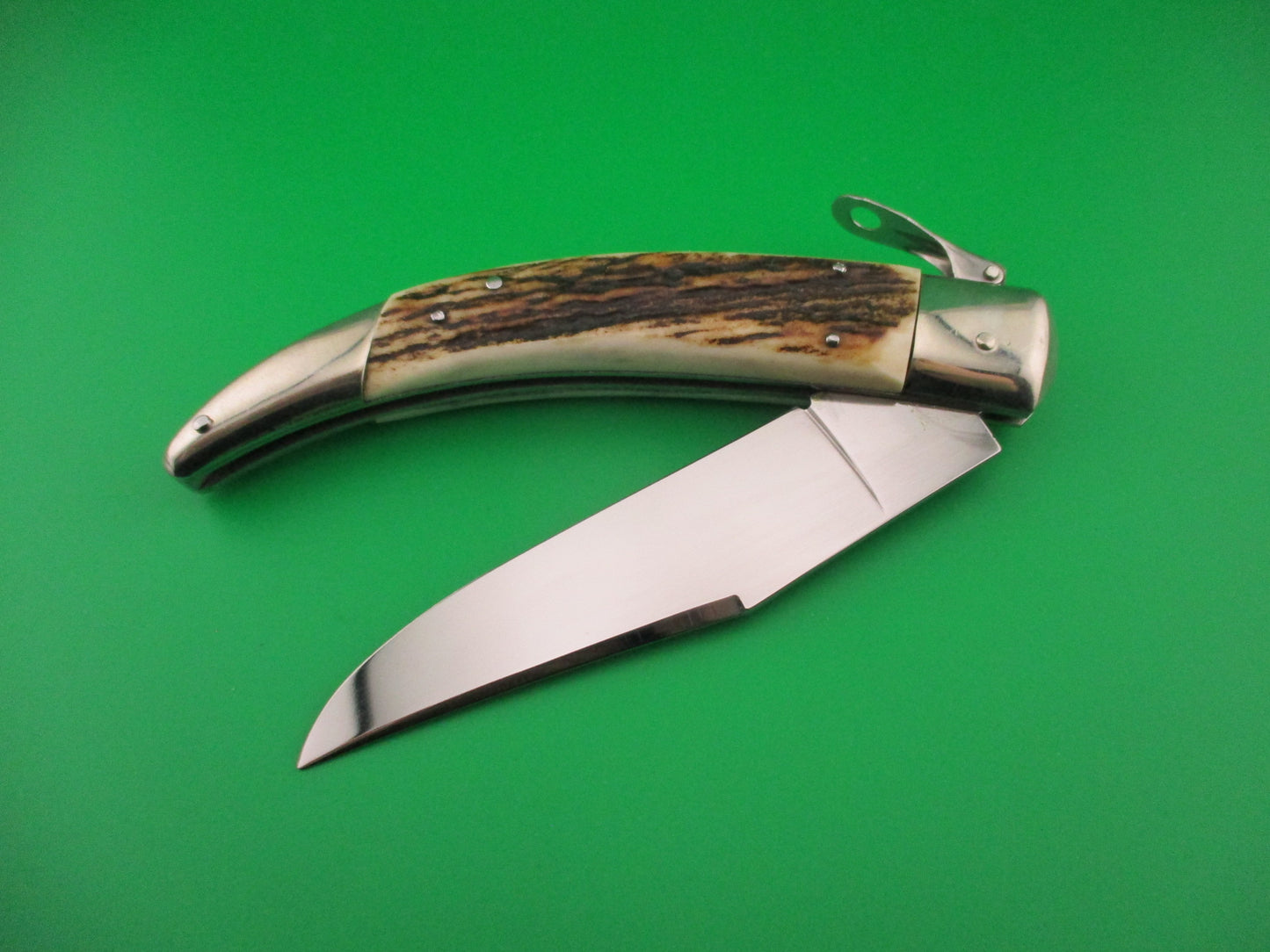 AGA CAMPOLIN ITALY 26cm Italian Stag Catalana Fulcrum automatic knife