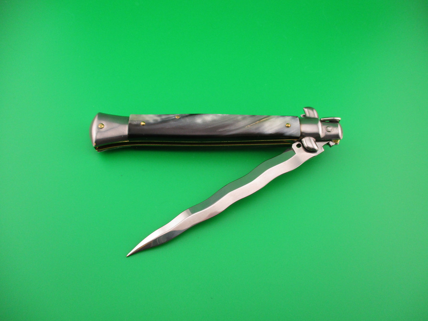 Frank B Italy 28cm Italian Kris Stiletto swivel bolster Switchblade knife