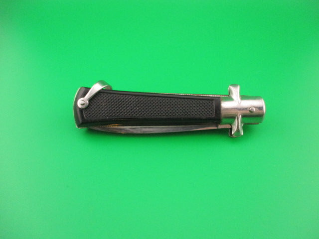 INOX 19cm French BOBC Crossguard Black Checkered vintage automatic knife