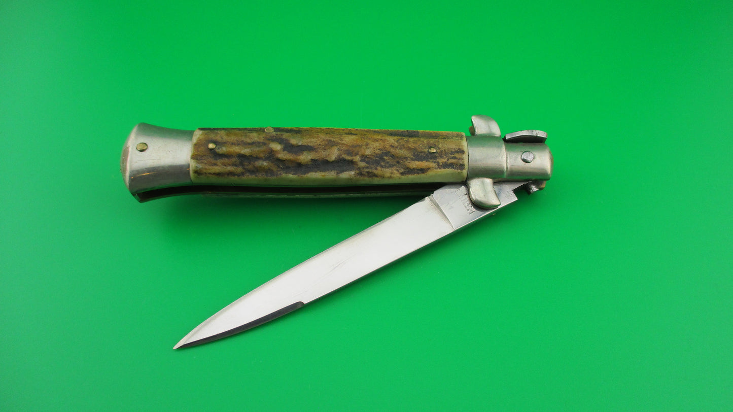 C. Jul Herbertz 21cm Italian Transitional Stiletto Stag Vintage 1960s automatic knife