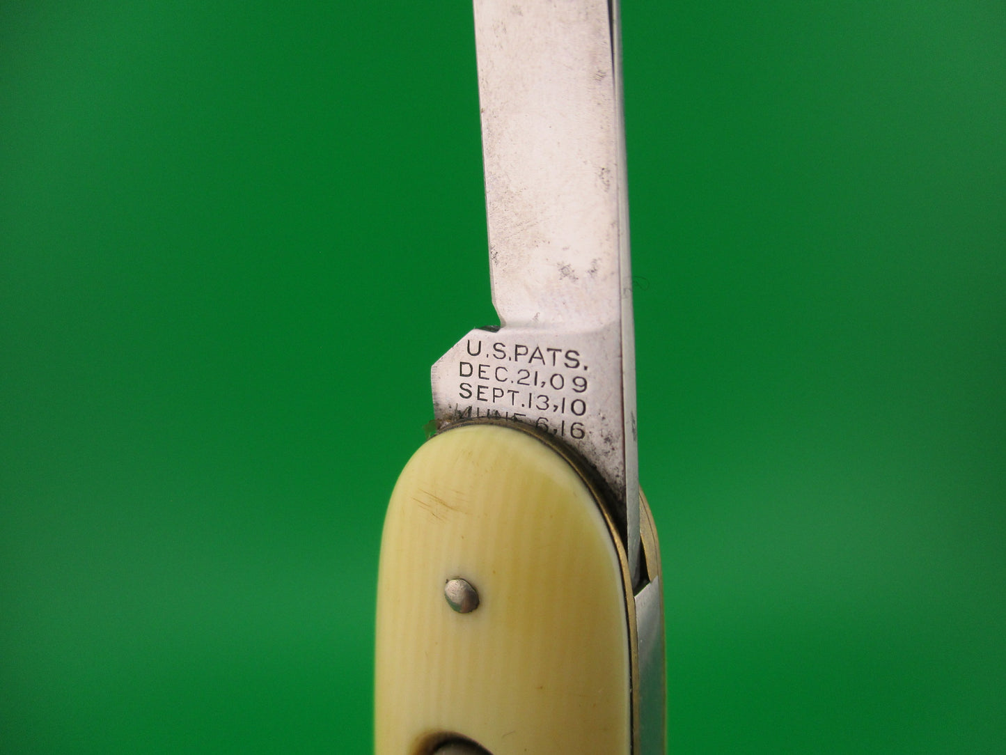 Schrade Cut Co Large Double Ivory Celluloid Clip/pen vintage automatic knife