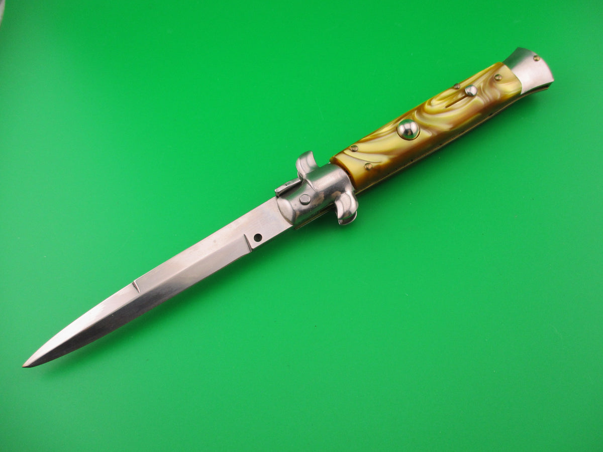 Sterile 22cm Italian Swivel bolster Gold Krinite bayonet automatic knife