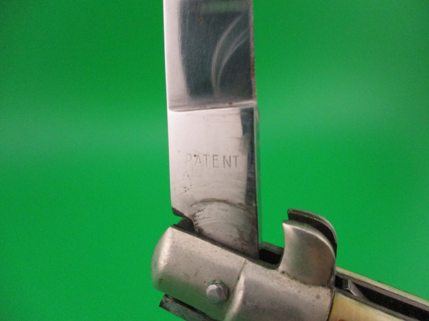 INOX PATENT 22cm Italian BoBc Stiletto Stag 1960s vintage automatic knife