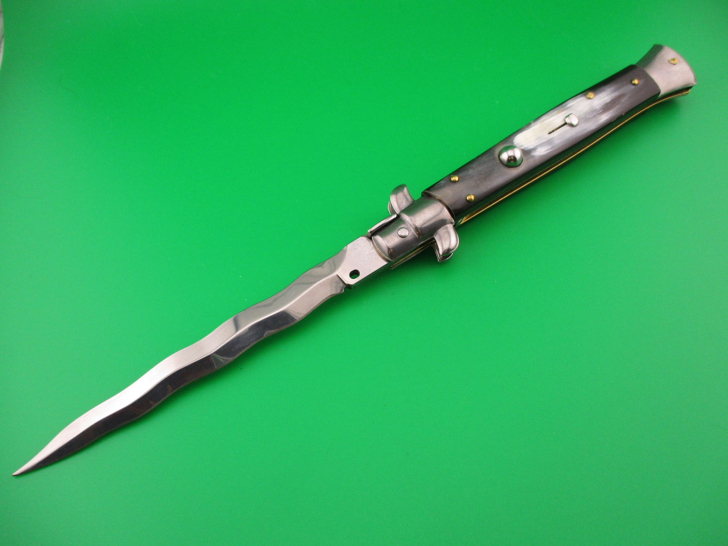 Frank B Italy 28cm Italian Kris Stiletto swivel bolster Switchblade knife