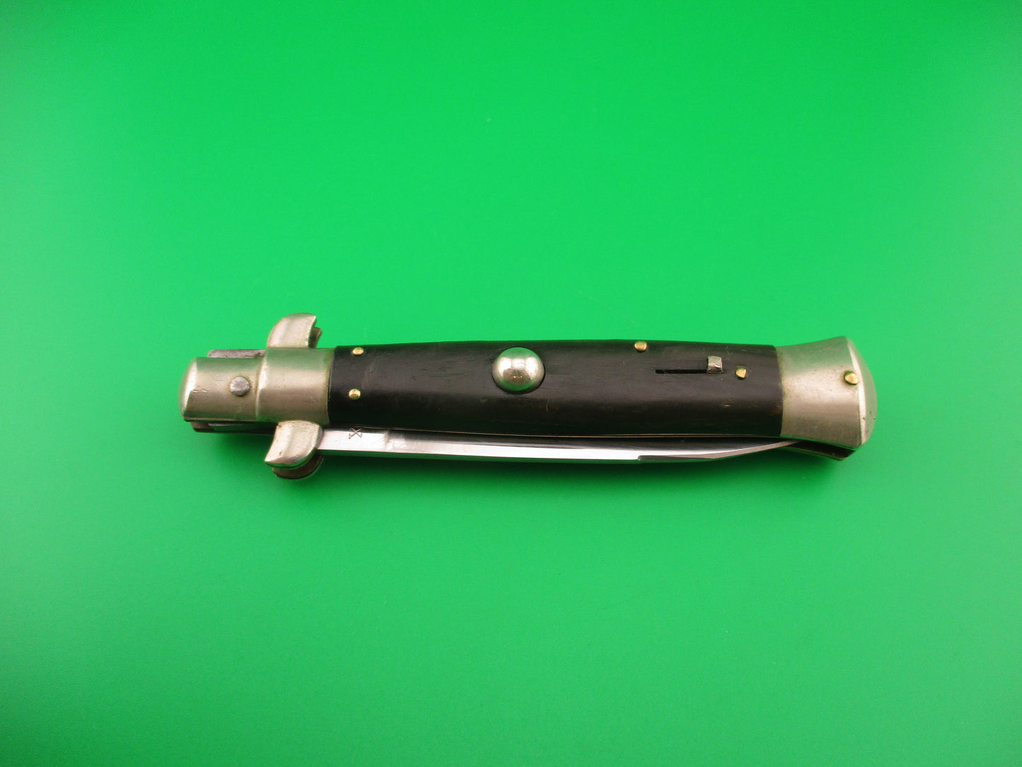 INOX PATENT 19cm Italian BOBC 1960s Vintage black horn automatic knife
