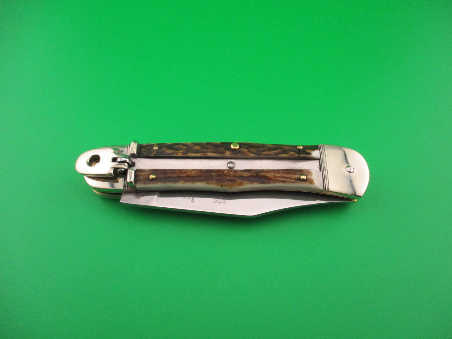 HUBERTUS SOLINGEN 11cm German Lever knife Stag Clip blade automatic knife