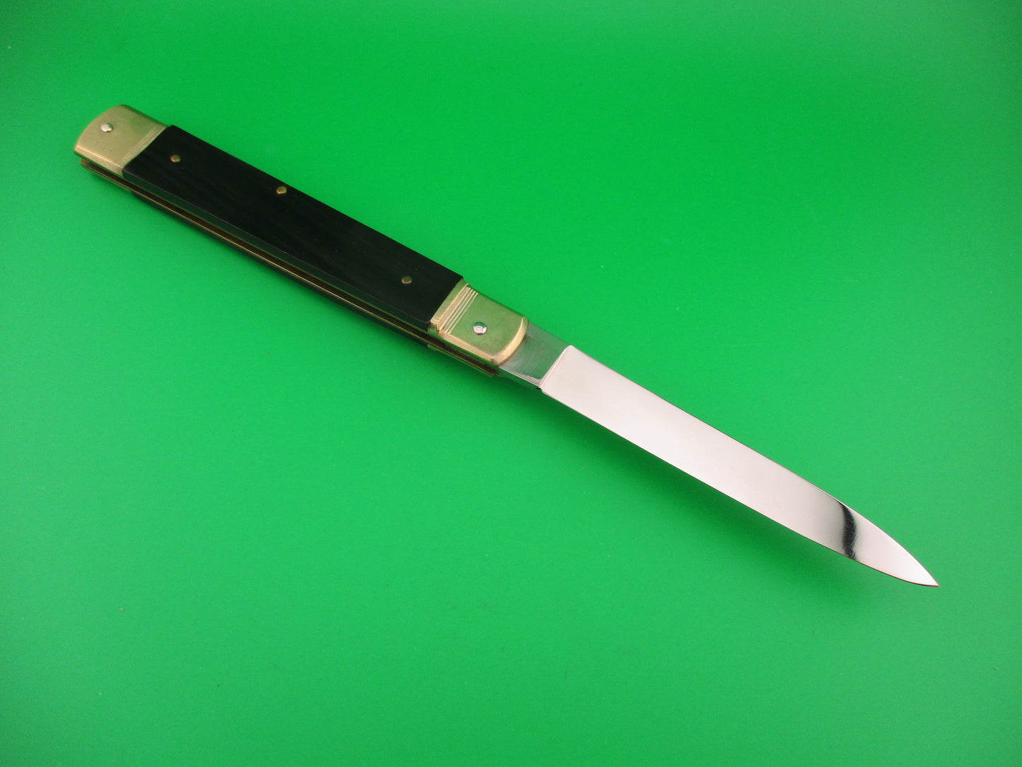 Hubertus 14cm German Lever Slimline Spear blade Horn handled automatic knife