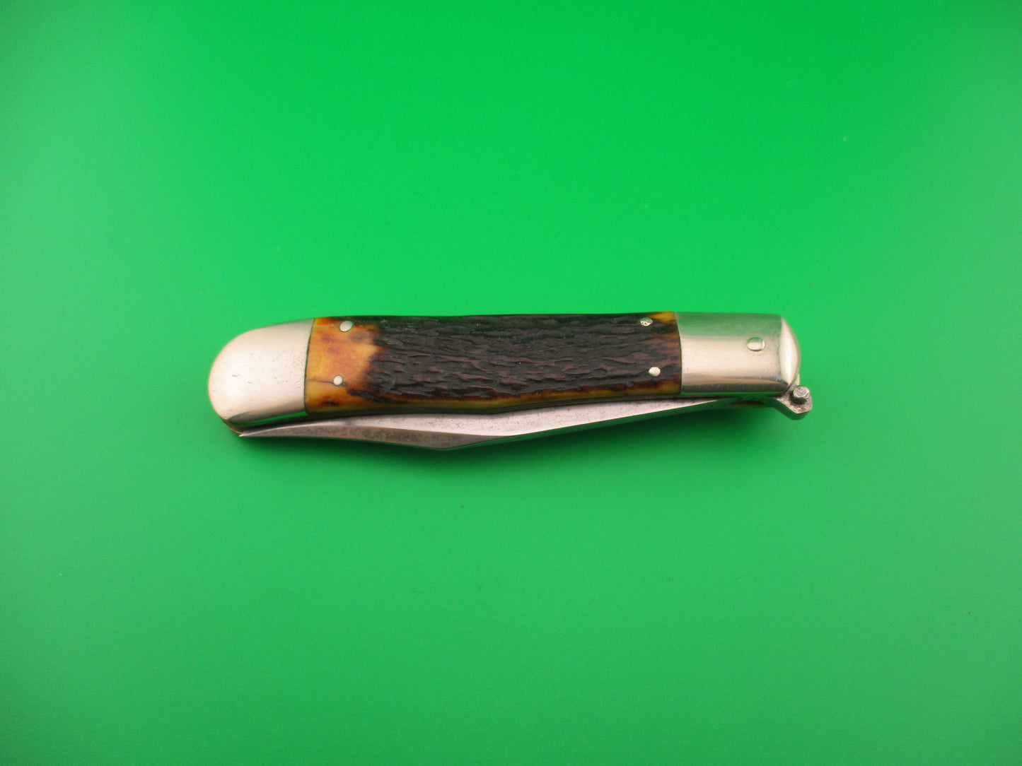 KA-BAR Lever Stag transitional 1930s vintage switchblade knife