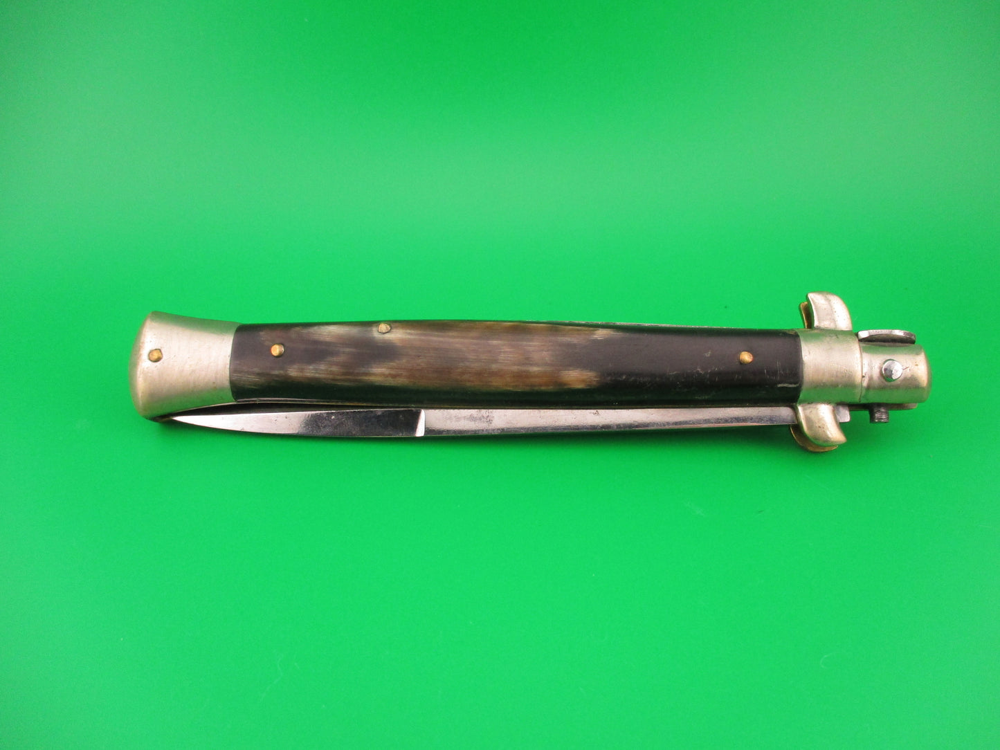 MAURO MARIO ITALY 28cm Picklock Stiletto 1950s Vintage automatic knife w horn