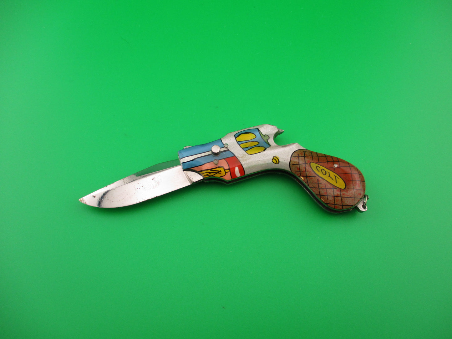 Russian RPK COLT 11cm Revolver vintage automatic pistol shaped knife hand painted
