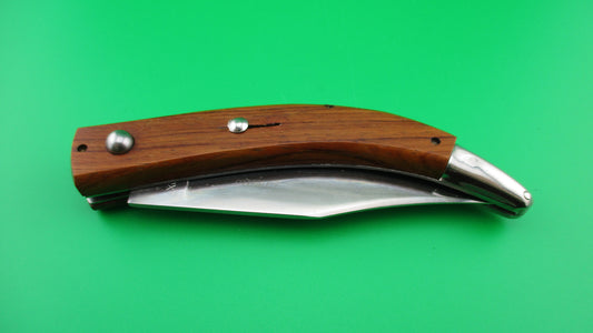 INOX Stiletto 22cm Italian Catalana Wood handle automatic knife