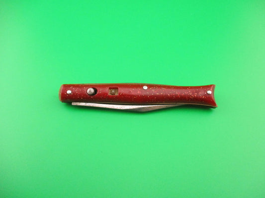Edgemaster Fishtail Red Sparkle switchblade vintage 1950s