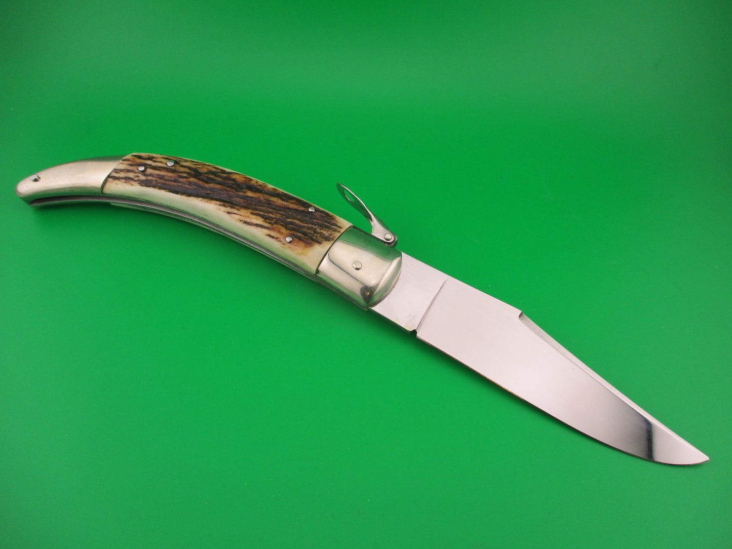 AGA CAMPOLIN ITALY 26cm Italian Stag Catalana Fulcrum automatic knife
