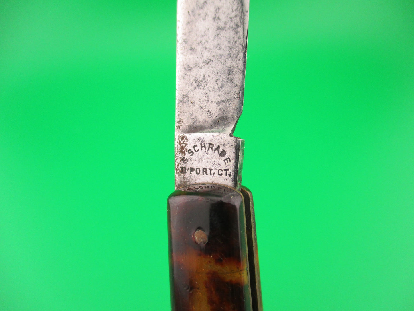 PRESTO Fishtail Tortoise celluloid vintage 1940s automatic knife w COA