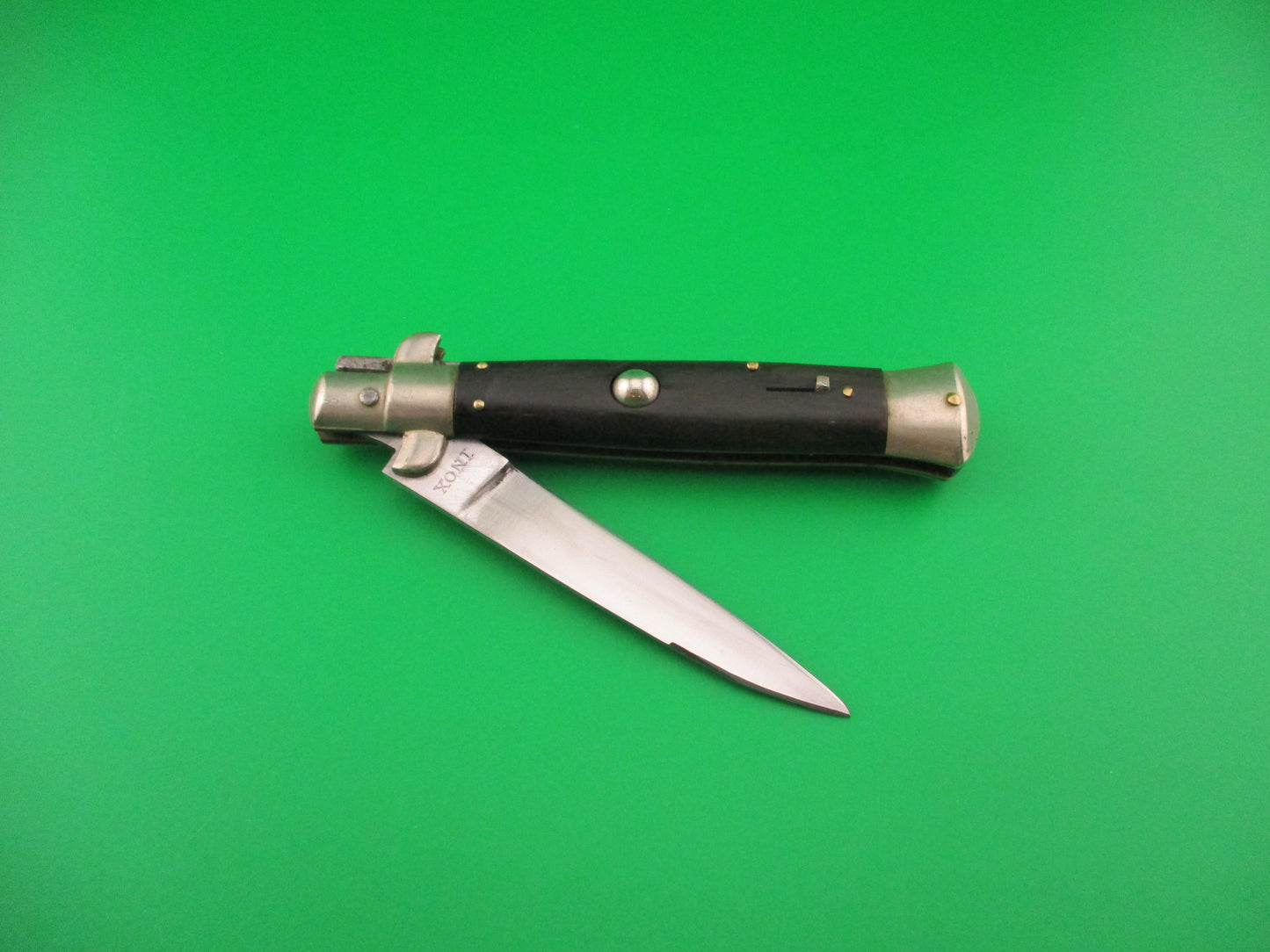 INOX PATENT 19cm Italian BOBC 1960s Vintage black horn automatic knife