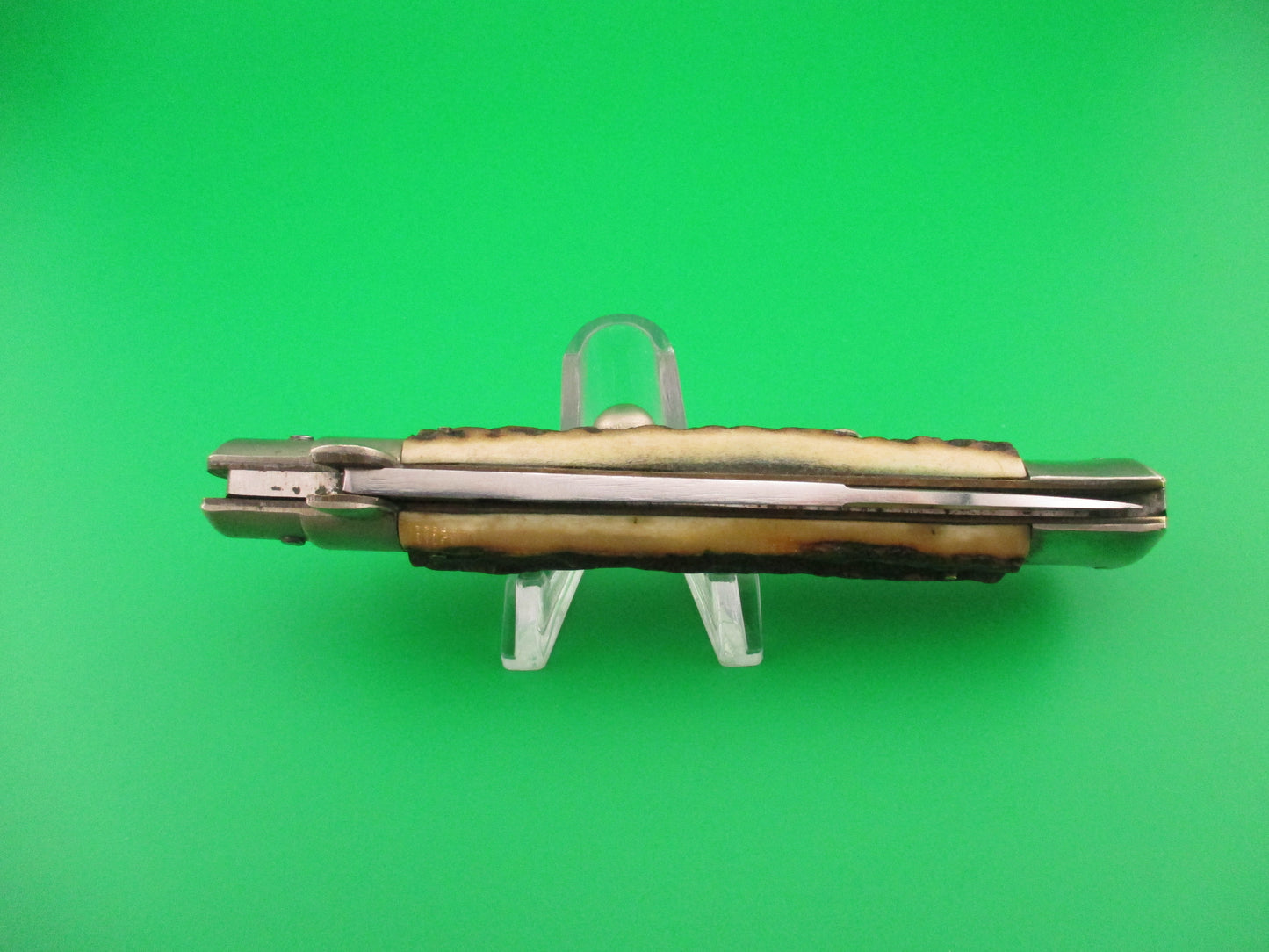 INOX PATENT 22cm Italian BoBc Stiletto Stag 1960s vintage automatic knife
