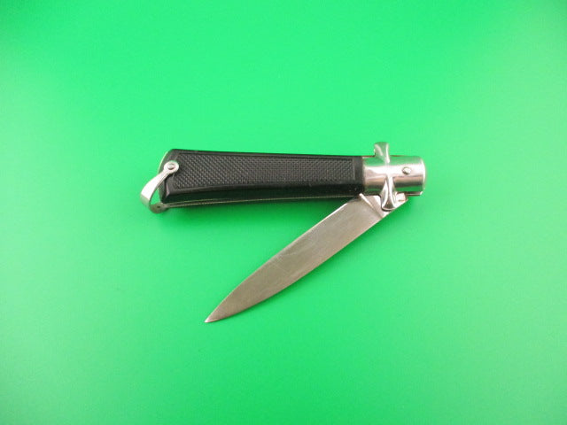 INOX 19cm French BOBC Crossguard Black Checkered vintage automatic knife