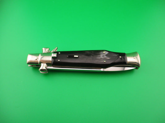 AGA CAMPOLIN 29cm Italian BLACK WIDOW Fulcrum Wasp Square button Dark horn automatic knife