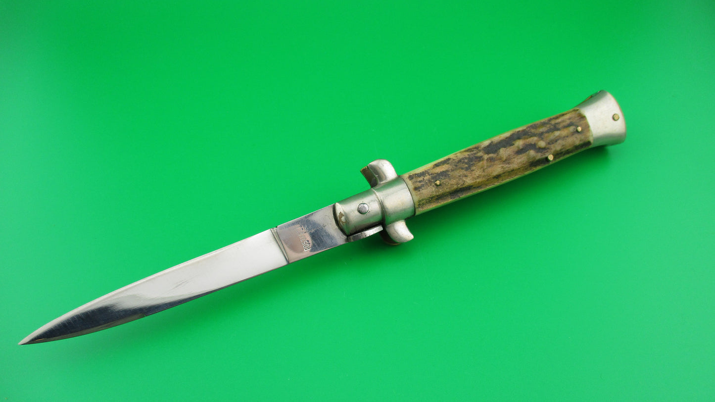 C. Jul Herbertz 21cm Italian Transitional Stiletto Stag Vintage 1960s automatic knife