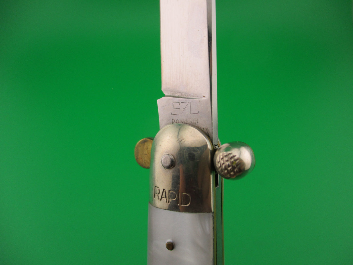 RAPID SZL ROSTFREI 19cm Italian Knob open manual Pearlex vintage knife