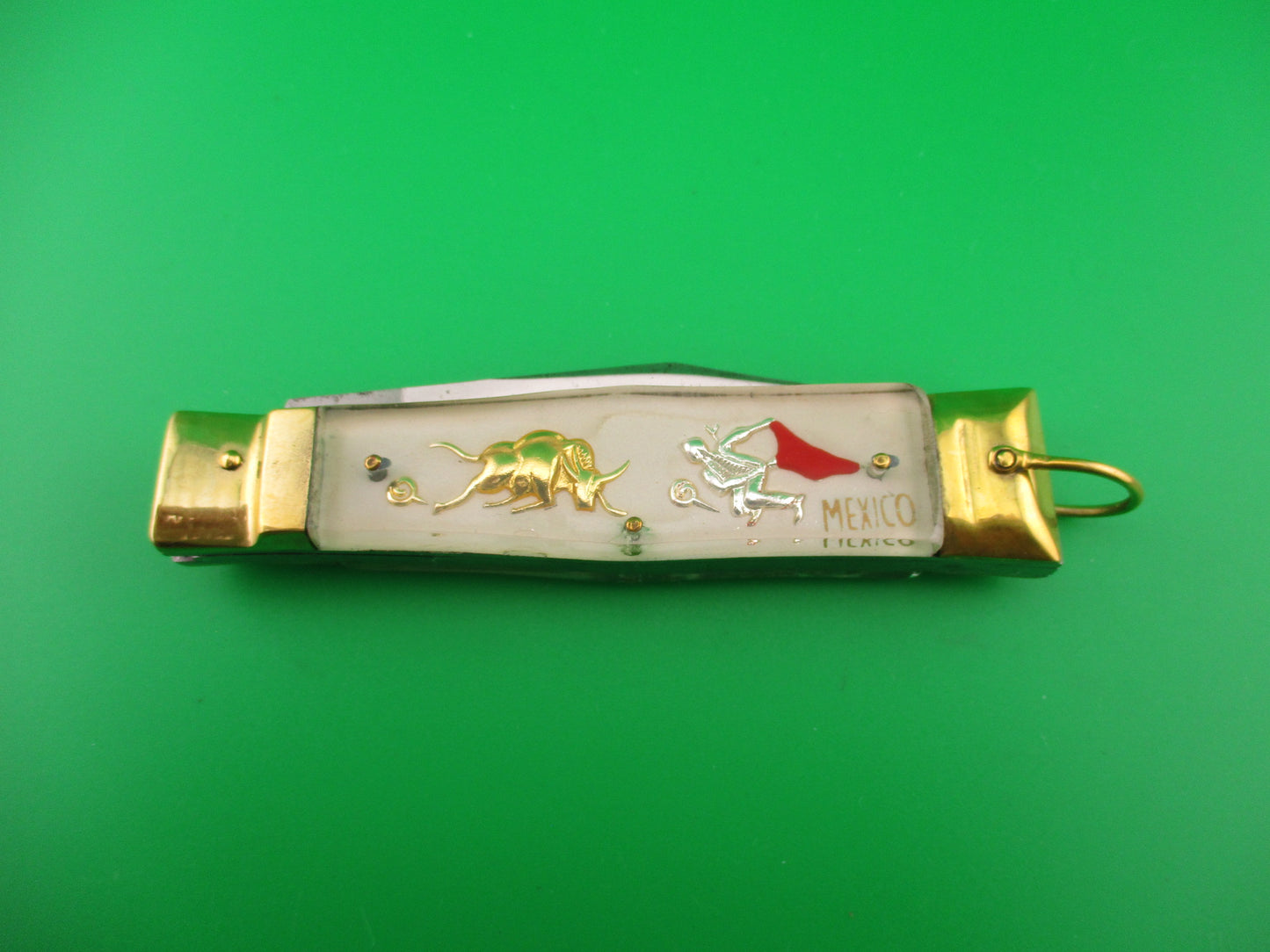 CARBON STEEL 19cm Bullfighter Dragon vintage White Lever switchblade knife