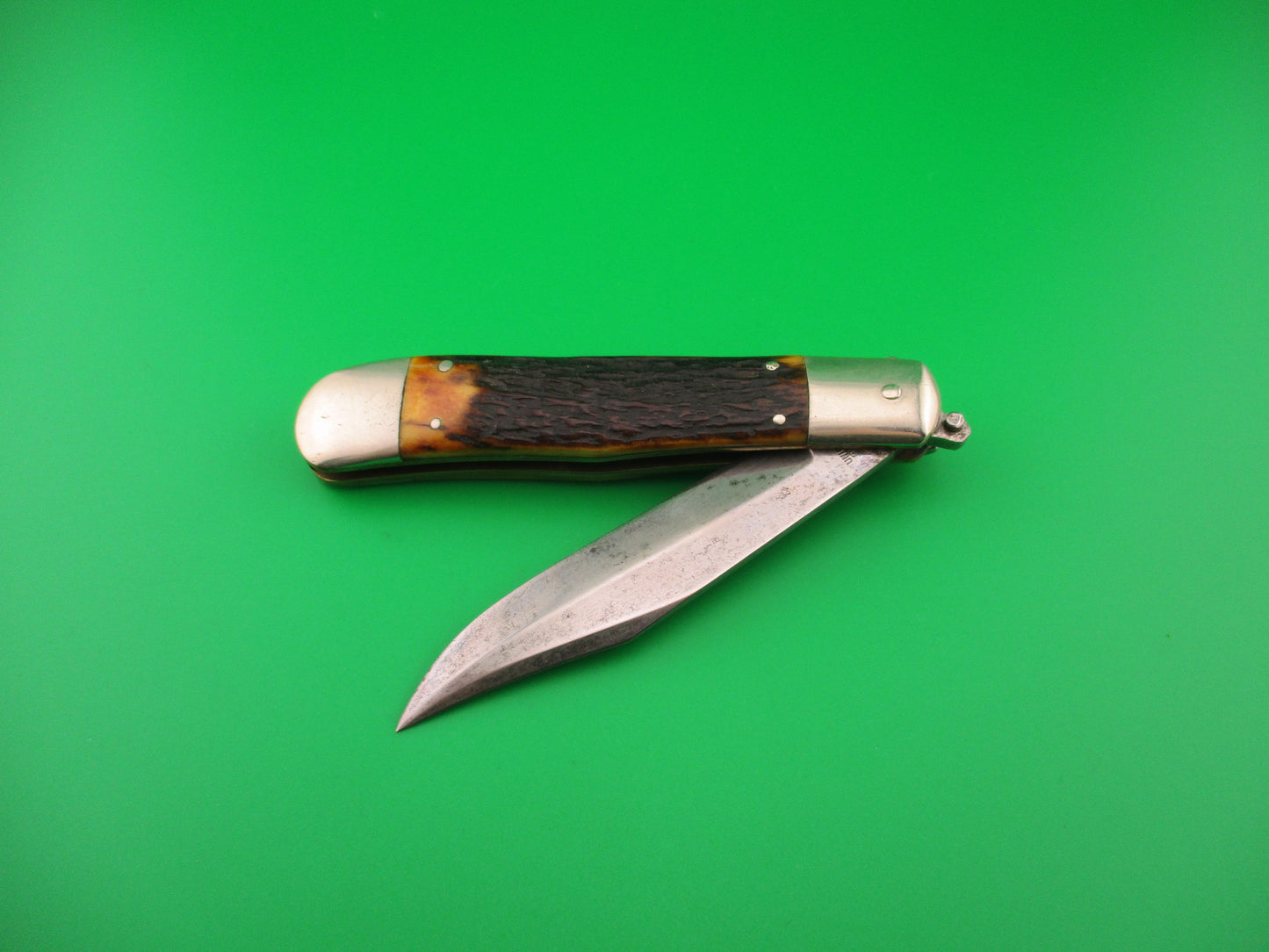 KA-BAR Lever Stag transitional 1930s vintage switchblade knife