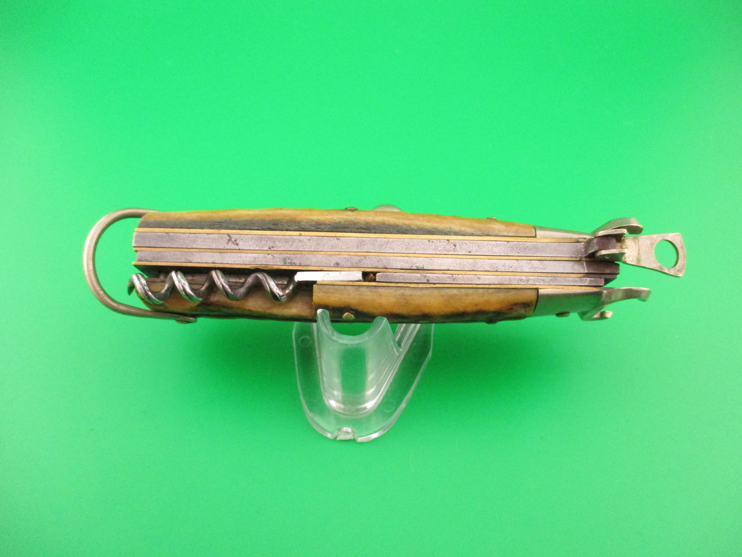 INOX 20cm Italian 1960s Fulcrum Shell Puller STAG 5 blade automatic Camper knife