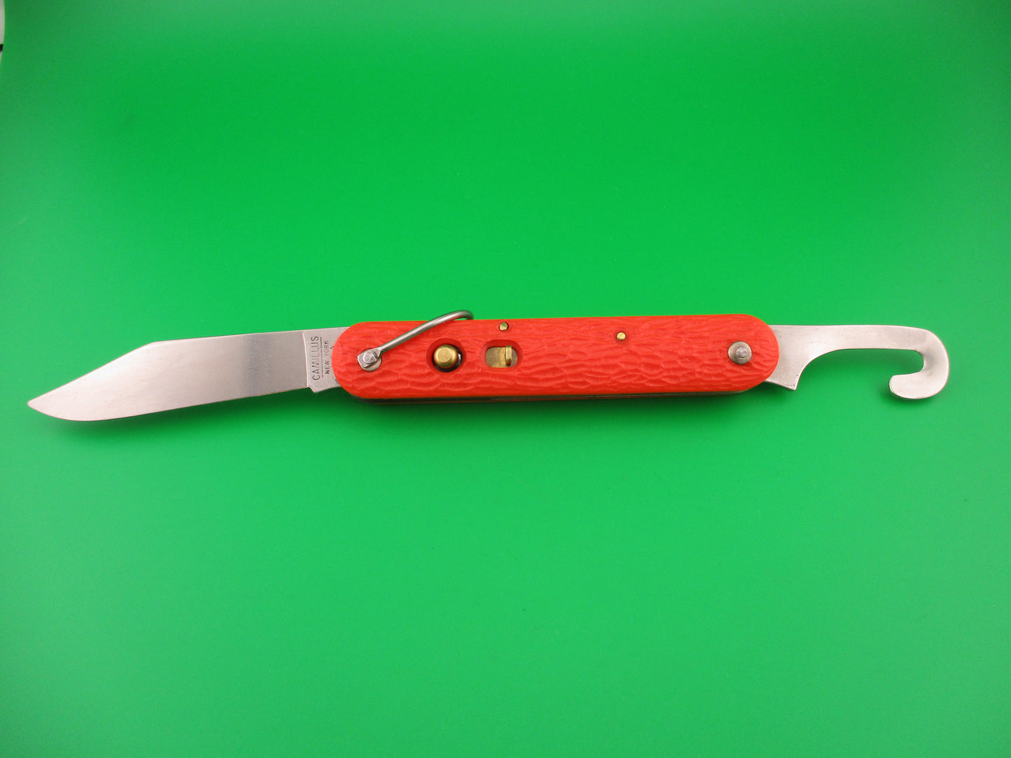 z CAMILLUS vintage MC1 Orange paratrooper automatic knife with hook blade