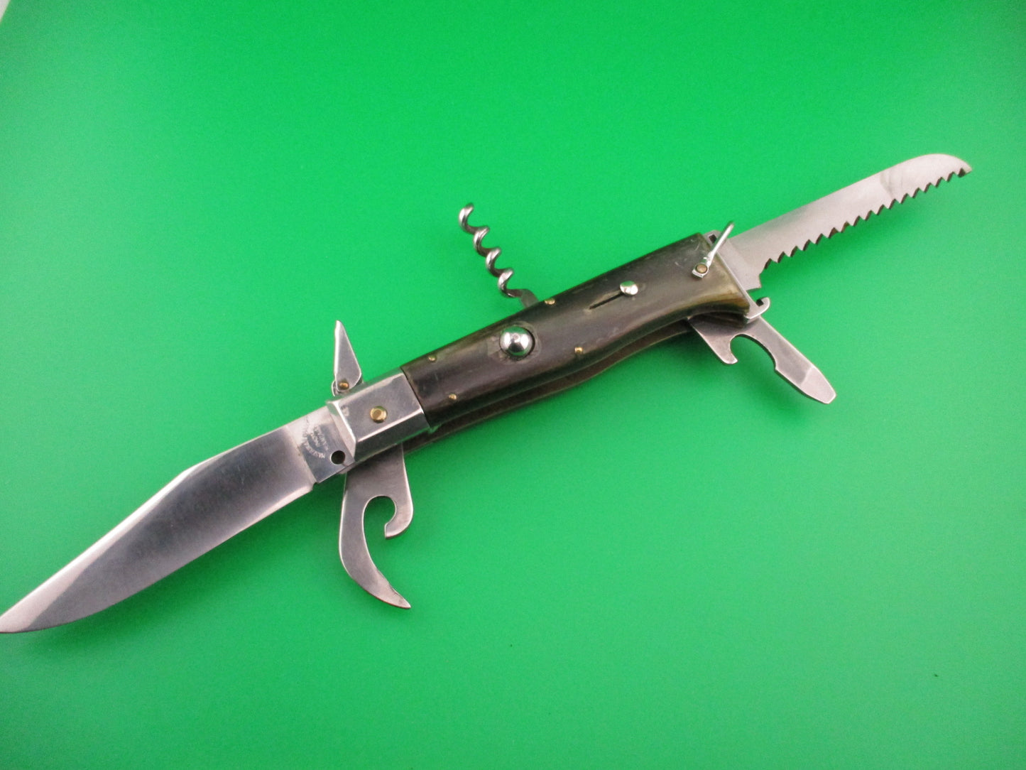 MASERIN & DE NARDO INOX MANIAGO 20cm Italian Fulcrum Camper Shell puller 5 blade automatic knife