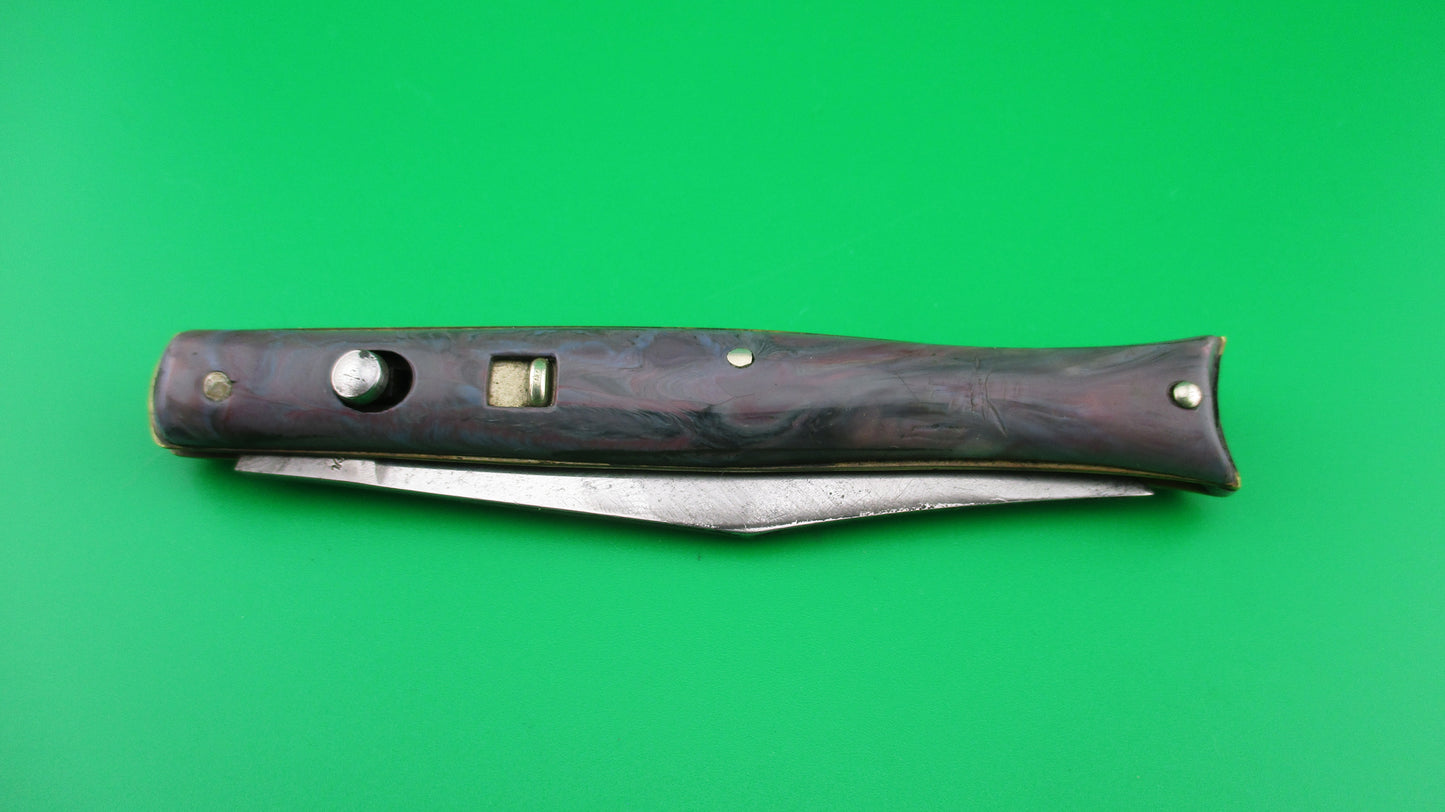 z Edgemaster Fishtail Purple & green swirl 1950s American switchblade knife