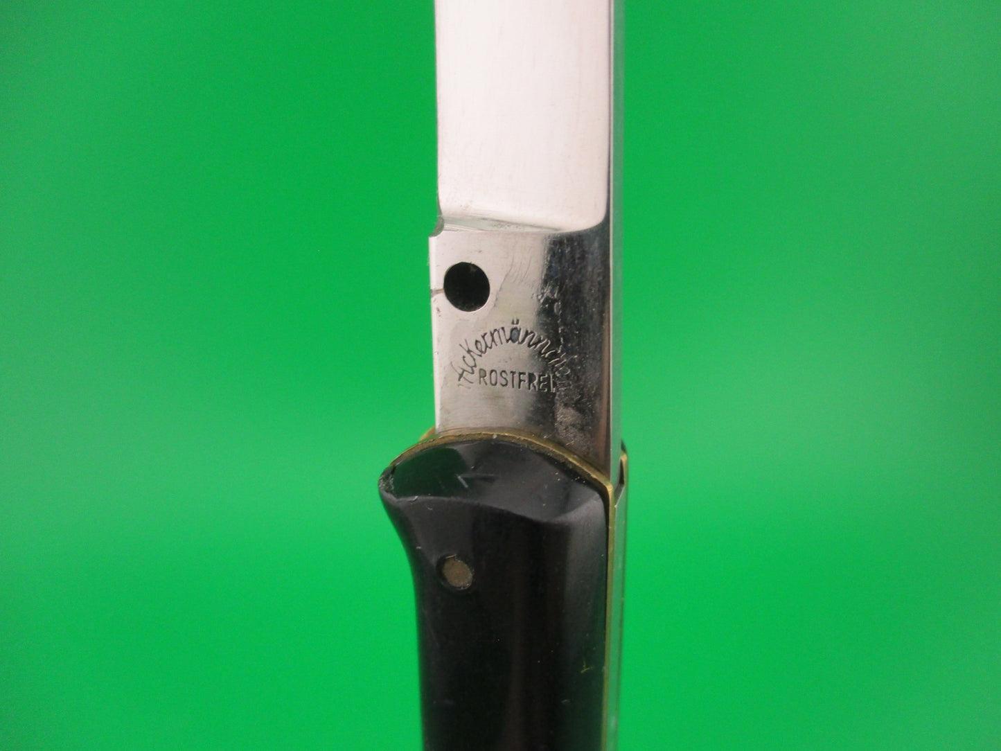 Ackermannchen ROSTFREI 21cm Italian Rectangle button lockback automatic knife
