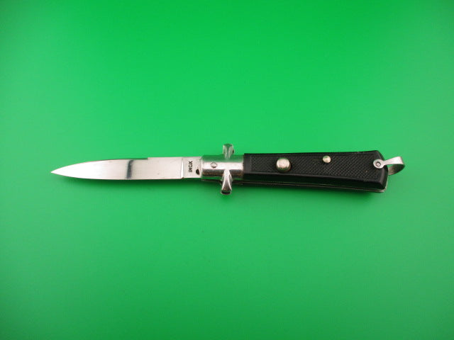 INOX 19cm French BOBC Crossguard Black Checkered vintage automatic knife