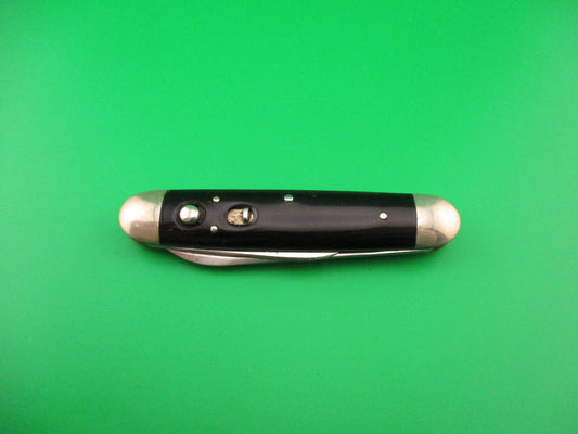 Early SCHRADE CUT CO Large 3 3/4" double switchblade Black w Full Bolsters