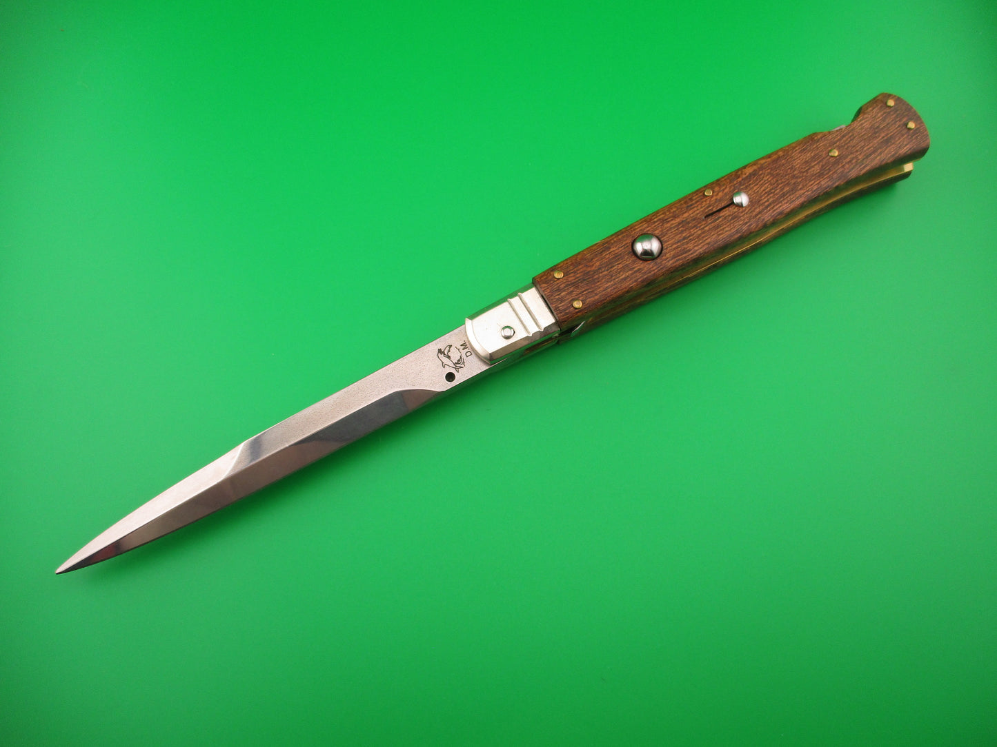 D.M Dolphins 28cm Italian SHARK Bayonet lockback Wood handled automatic knife